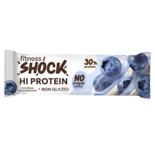 FitnesShock протеиновый батончик Маскарпоне с голубикой, 60 гр